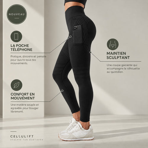 Cellulift — Legging 3D avec Poche Téléphone