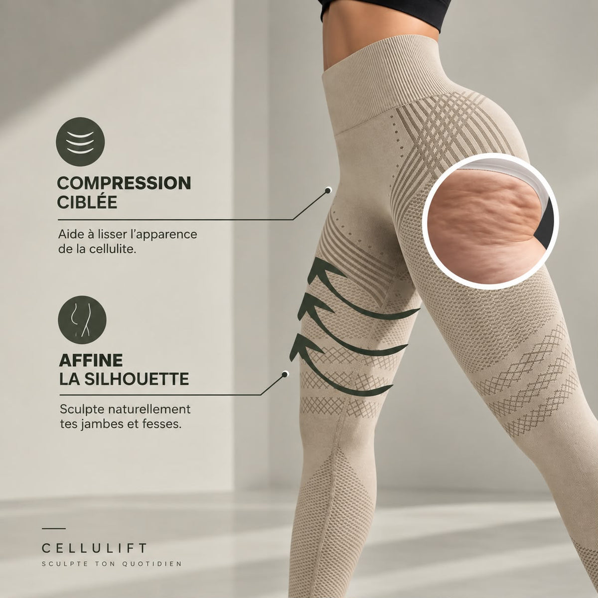 Cellulift — Legging 3D avec Poche Téléphone